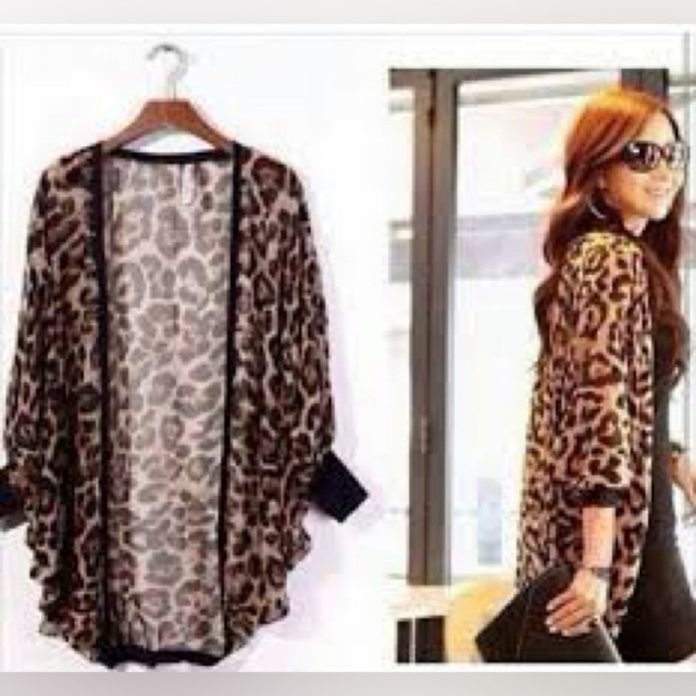 Casting LA from Honey: sheer chiffon leopard wrap size M